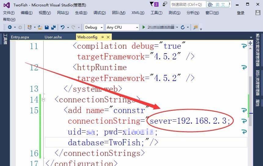 VisualStudio数据库怎么与说网站连接?