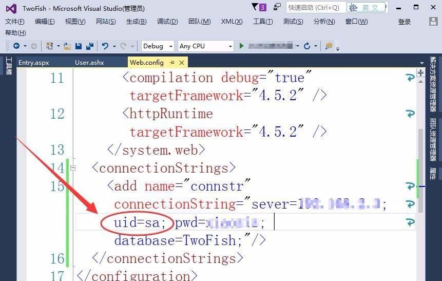 VisualStudio数据库怎么与说网站连接?
