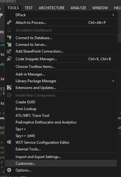 VS2012开启右键菜单创建单元测试选项(Create Unit Tests) 的方法