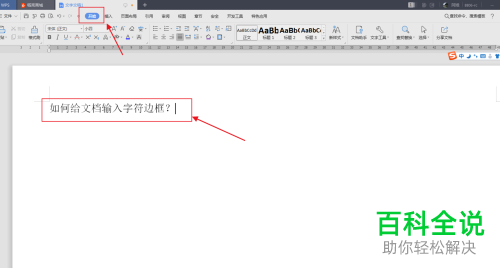 文档的字符边框怎样输入？