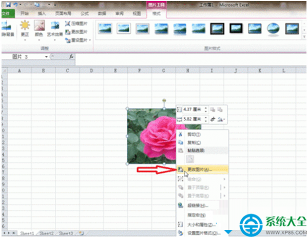 win8系统EXCEL表格怎么插入和更改图片