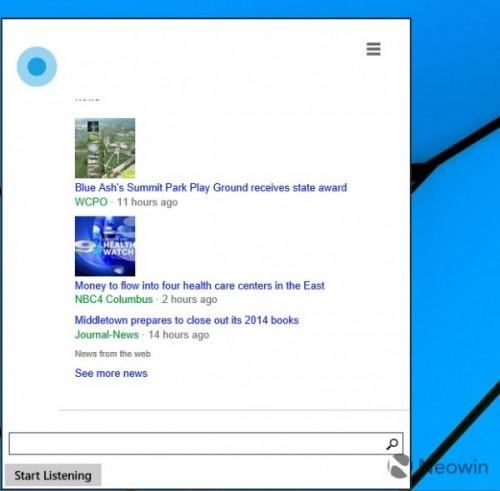 Win10预览版语音助手Cortana小娜最新测试