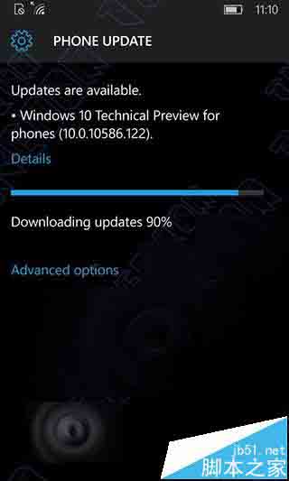 Win10 Mobile 预览版10586.122升级截图曝光 通过累计更新补丁推送