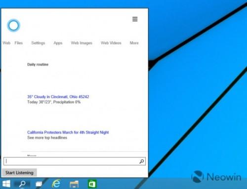 Win10预览版语音助手Cortana小娜最新测试