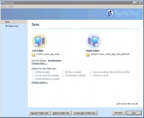 windows下用SyncToy 同步电脑文件