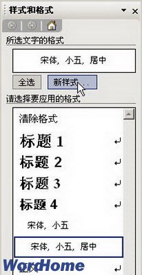 Word2003样式和格式设置使用技巧