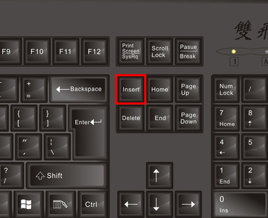 word文档中如何将改写模式换为插入模式？