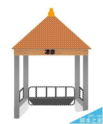 word怎么画一个古代的凉亭?