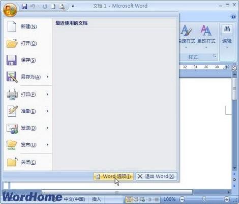 Word2007中如何更正拼写时忽略ie和文件地址