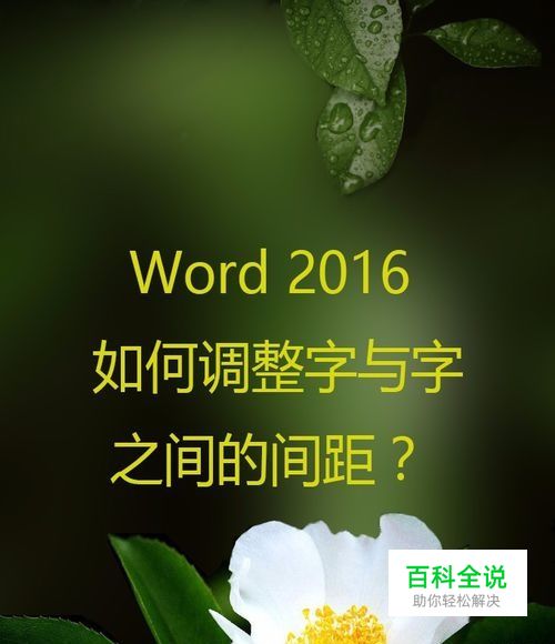 Word 2016 如何调整字与字之间的间距？