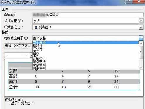 Word2010怎样创建自定义表格样式