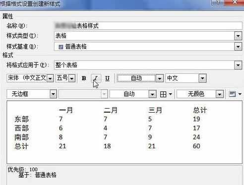 Word2010怎样创建自定义表格样式