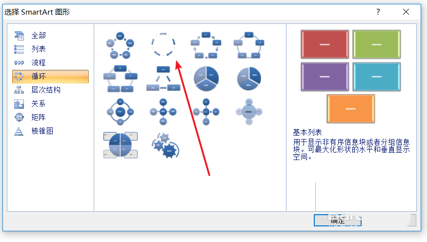 word2007怎么制作环形的流程图?