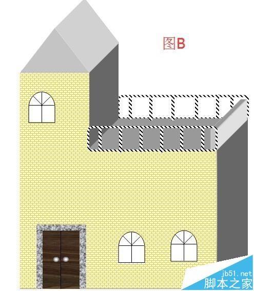 word中怎么绘制一个二层的小楼房?