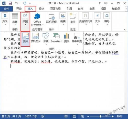 word2013文档插入图片的方法