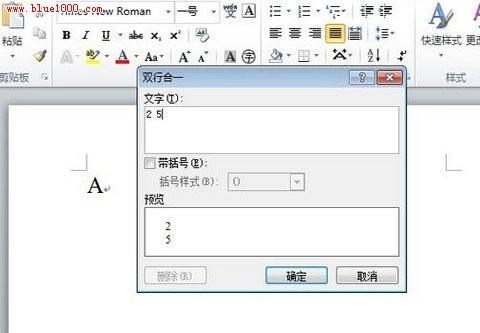 Word2010使用双行合一功能实现同时数字上标下标