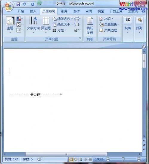 Word2007中分隔符的使用方法