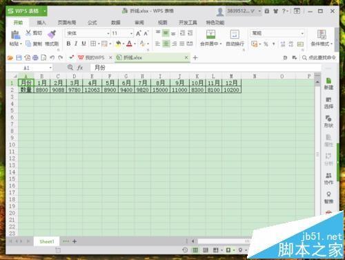 WPS表格数据怎么以雷达图形式显示?