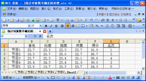 WPS表格技巧:对象数不确定的成绩统计