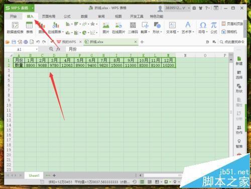 WPS表格数据怎么以雷达图形式显示?