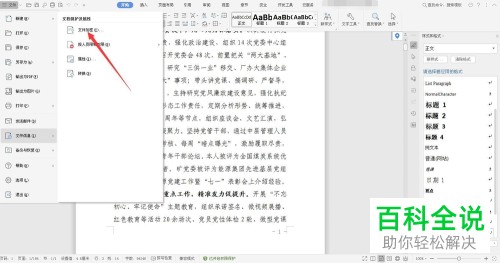 WPS或WORD文档中的加密保护如何取消