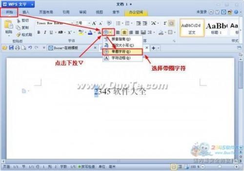 wps文字带圈文字输入方法