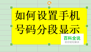 WPS表格如何将手机号码分段显示