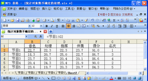WPS表格技巧:对象数不确定的成绩统计