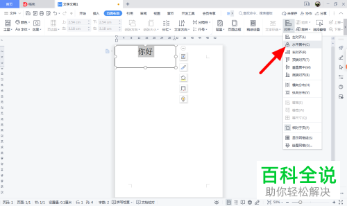WPS如何将文字移动到页面正中位置