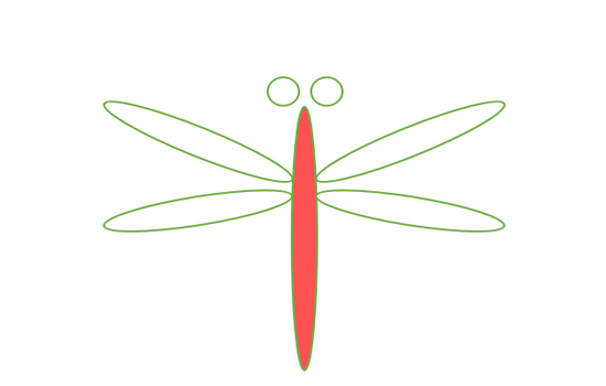 WPS怎么画红蜻蜓? wps蜻蜓的画法