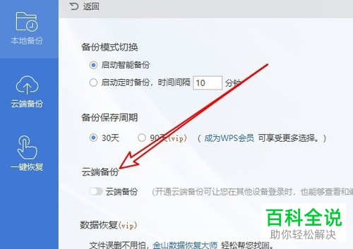 wps2019软件中的云端备份功能如何设置开启
