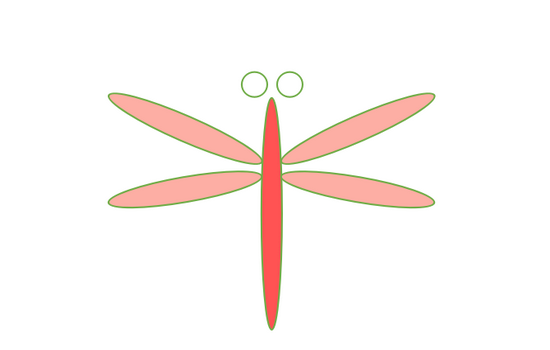 WPS怎么画红蜻蜓? wps蜻蜓的画法