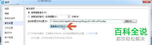 wps文档自动备份文件的存放地址