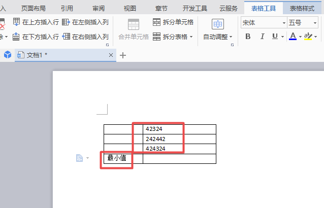 wps表格数据怎么查找最小值?