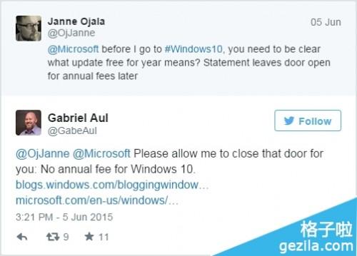 微软承诺Win 10将不会收取年费