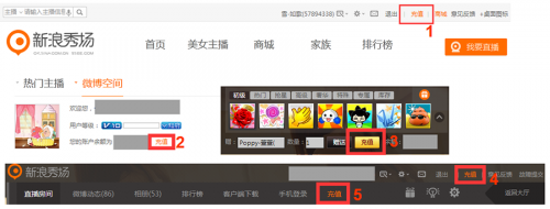 新浪秀场如何充值秀币