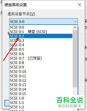 虚拟机中的虚拟设备节点SCSI 0：2在哪里找到