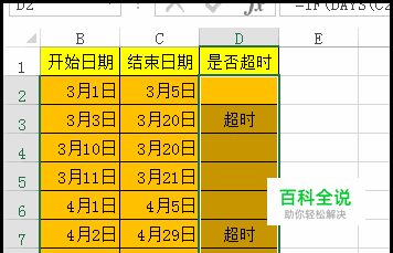 用excel的days函数快速计算两日期之间的天数