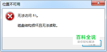 硬盘显示无法访问磁盘结构损坏且无法读取