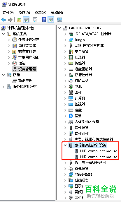 在电脑的设备管理器中怎么查看鼠标设备
