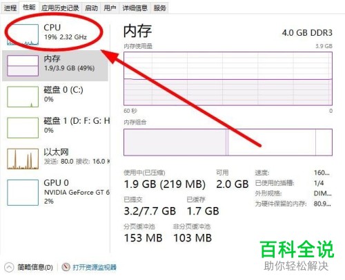 在电脑中怎么通过自带程序查看cpu使用情况