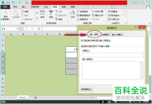 在Excel表格中怎么设置输入内容的提示信息