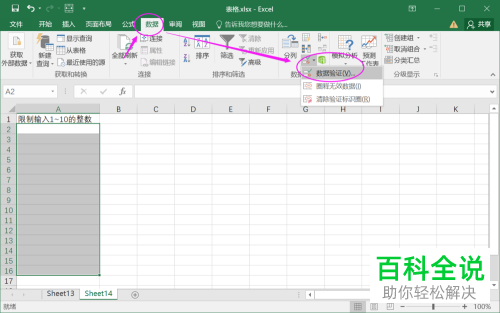 在Excel表格中怎么给单元格设置限制输入并弹出错误提示