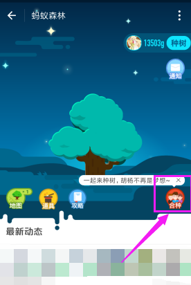 支付宝怎么邀请钉钉好友一起合种树?