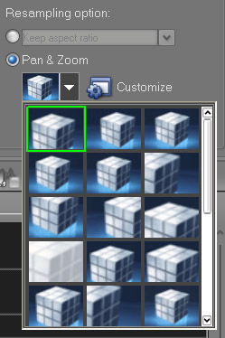 在会声会影编辑器中应用自动摇动和缩放功能