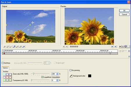 在会声会影编辑器中应用自动摇动和缩放功能