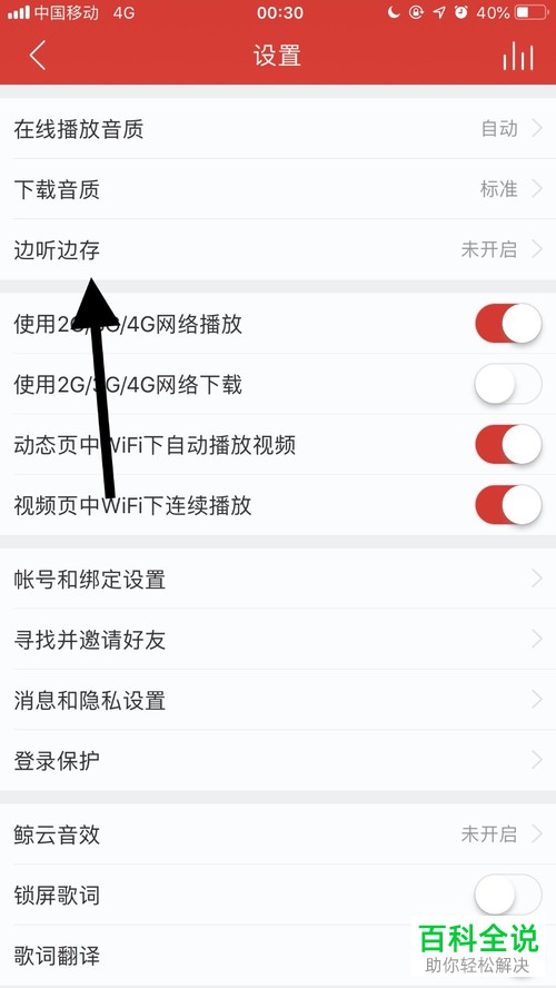 怎么把网易云音乐App的边听边存功能打开