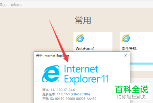 怎么查看win10电脑中的ie版本