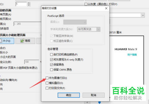 怎么给PDF文档设置作为图像打印