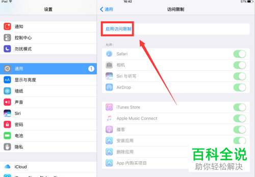 怎么给iPad平板电脑中的APP设置限制联网